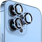 تصویر محافظ لنز رینگی آبی - Iphone 11 Blue Ring Lens Protector