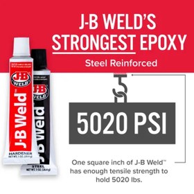 تصویر چسب اپوکسی پایه فلز جی بی ولد اصل آمریکایی – J-B WELD TWIN TUBE STEEL REINFORCED EPOXY 28.4gr چسب اپوکسی پایه فلز جی بی ولد اصل آمریکایی – J-B WELD TWIN TUBE STEEL REINFORCED EPOXY 28.4gr