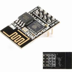 تصویر ESP8266 ESP-01S 8266 Serial to WIFI Wireless Transceiver Module Send Receive AP STA Small Size Black Color 