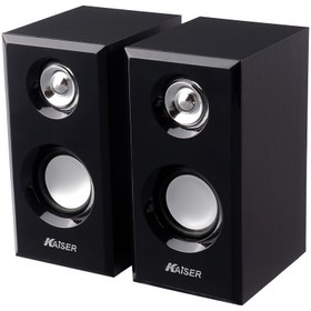 تصویر اسپیکر لپتاپ دوتکه کایز مدل ks-61 MULTIMEDIA WOODEN SPEAKER KAISER ks-61