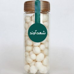 تصویر نقل با طعم هل – شیرینی سنتی خوش‌عطر - بطری جار / 500g Cardamom Candy – Noghl with Hel Flavor