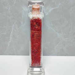 تصویر ظرف کریستال 5 گرم زعفران پوشال 5 grams of Saffron Pushal