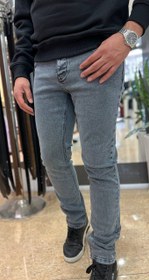 تصویر شلوار جین مردانه طوسی سنگ‌شور مدل اسلیم - 36 Men’s Slim Fit Stone-Wash Gray Stretch Denim Jeans