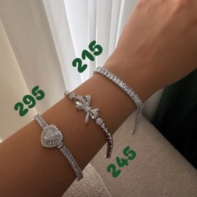 تصویر دستبند جواهری نقره ای 