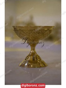 تصویر بستنی خوری برنجی برنزی هندی بدون قاشق Brass-Bronze Indian Ice Cream Bowl Without Spoon