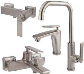 تصویر ست شیرآلات کسری مدل آمازون ا Kasra Faucet Set, Amazon Chrome Kasra Faucet Set, Amazon Chrome