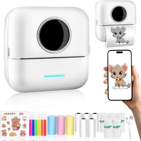 تصویر مینی پرینتر مولور MOLOR Mini Sticker Printer White 