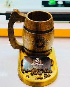 تصویر لیوان بررگ کاپوخوری چوبی Large wooden cup