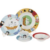 تصویر سرویس غذا خوری 5 پارچه کودک چینی زرین ایران سری ایتالیا اف مدل Payret درجه عالی 