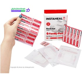 تصویر چسب زخم و پانسمان خانواده اینستاهیل 25 عددی Band-Aid Family Pack Instaheal 25 Pices