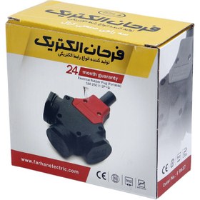 تصویر چند راهی 3 خانه برق صنعتی کرال ارت دار فرحان الکتریک Farhan Electric IP44 Farhan Electric IP44 Portable Rubber Connector