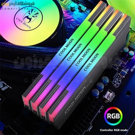 تصویر هیتسینک و خنک کننده رم کامپیوتر کول مون مدل Coolmoon CR-D134S ARGB RAM Heatsink Radiator 