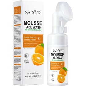 تصویر فوم شستشوی صورت براش دار روشن کننده عصاره پرتقال سادور SADOER Orange Fruit VC Mild Cleansing Mousse