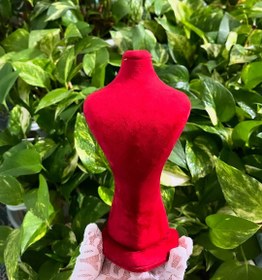 تصویر مانکن زیبای مخمل رنگبندی موجود سایز 1-4 - زرشکی / 3 