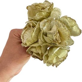 تصویر گل پارچه ای طلایی بسته ای 