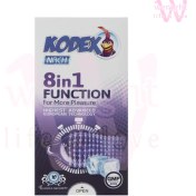 تصویر کاندوم تاخیری کدکس فانکشن 8 در 1 بسته 10 عددی | Kodex 8 in 1 Function Condoms 