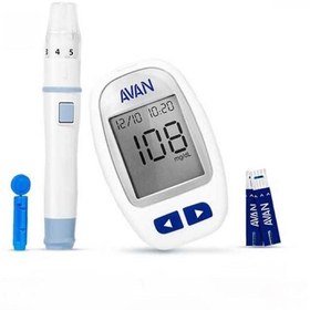 تصویر دستگاه تست قندخون آوان مدل AGM01 همراه 25 عدد نوار Avan AGM01 Blood Glucose Meter + 25 Test Strips Pack