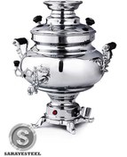 تصویر سماور برقی برنجی عالی نسب 5.5 لیتری  سارینا نفیس طلایی Alinassab Sarina Electric Samovar 5.5 Liter