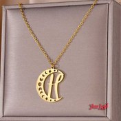 تصویر گردنبند حرف انگلیسی H طرح ماه کد 102713 | ۷ تا ۱۴ روز کاری | رنگ طلایی: ۷ تا ۱۰ روز بیشتر 