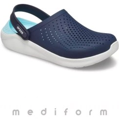 تصویر دمپایی حمام کراکس سرمه‌ای فیروزه‌ای 