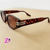 تصویر عینک آفتابی زنانه طرح پلنگی uv 400 باریک و کشیده کد 04 