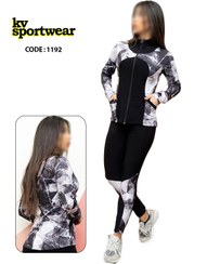 تصویر ست سویشرت شلوار ورزشی زنانه کد 0013 womens sweatshirt and sports pants set code 0013