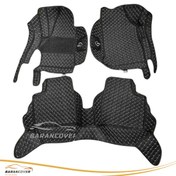 تصویر کفپوش گلدوزی ۶ بعدی موکت دار تارا رنگ مشکی 