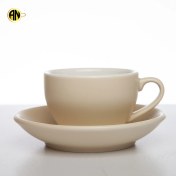 تصویر فنجان قهوه لاته کرم مات نیو بن چاینا(شش عدد فنجان ونعلبکی) 
