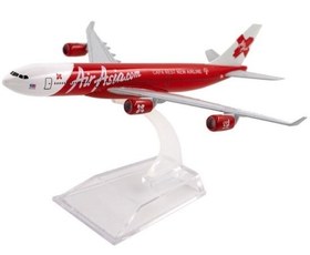 تصویر ماکت هواپیما ایرباس 340 ایر اسیا | Airplane Model 16cm Airbus A340 Airasia 