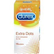 تصویر کاندوم خاردار دورکس مدل Extra Dots با بسته بندی 10 عددی محصول کشور انگلستان 