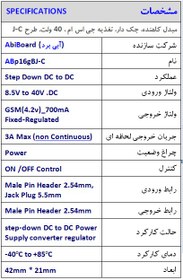 تصویر ماژول مبدل تغذیه DC به DC کاهنده GSM آبی برد ABp16gBJ-C 