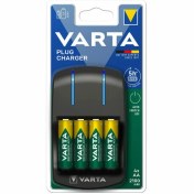 تصویر شارژر باتری وارتا مدل Plug به همراه ۴ عدد باتری قابل شارژ 