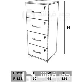 تصویر فایل بایگانی 4 کشو مدل F123-1 