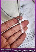 تصویر گردنبند شیشه خون خالی نقره ای بازشو مناسب مو ، خاک و مایعات 