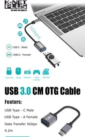 تصویر تبدیل Type-C به USB 3.0 کی نت پلاس مدل KP-COTG30CM K-Net Plus KP-COTG30CM Type-C to USB OTG Data Transmission Adapter Cable