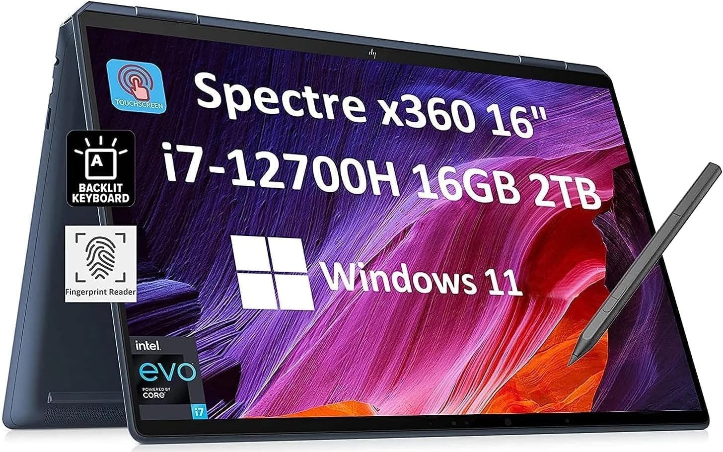 خرید و قیمت HP Spectre x360 16 اینچی 2 در 1 لمسی 3K QHD+ خرید و قیمت HP Spectre x360 16 اینچی 2 در 1 لمسی 3K QHD+