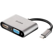 تصویر مبدل TYPE-C به HDMI/VGA دی لینک مدل DUB‑V210 ا D-Link USB-C to HDMI/VGA Adapter DUB-V210 D-Link USB-C to HDMI/VGA Adapter DUB-V210
