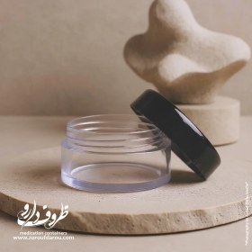 تصویر قوطی کرم کریستال 10 گرمی تخت - مشکی / 100 عددی 