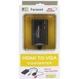 تصویر مبدل VGA به HDMI همراه صدا با کيفيت HD فرانت Faranet VGA to HDMI+AUDIO+USB converter