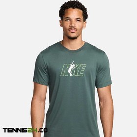 تصویر تی شرت تنیس مردانه نایک NikeCourt Dri-FIT- یشمی 