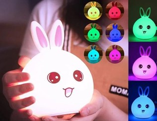 تصویر چراغ خواب سیلیکونی اتاق کودک مدل خرگوش 