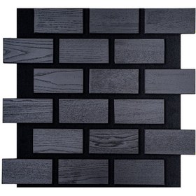 تصویر پنل آجری چوبی آی پنل با روکش چوب مشکی black wood کد B4009 