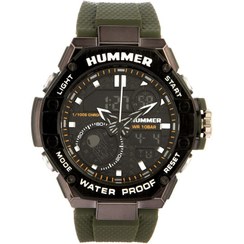 تصویر ساعت هامر مدل دو زمانه سبز 