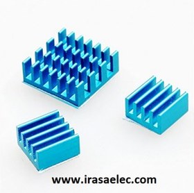 تصویر ست 3 تایی هیت سینک آبی ویژه برد رسپبری پای Heat Sink 