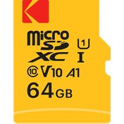 تصویر کارت حافظه‌ microSDXC کداک کلاس 10 استاندارد UHS-I U1 A1 مدل Premium Performance V10 ظرفیت 64 گیگابایت همراه با آداپتور SD ا Kodak Premium Performance V10 MicroSD Memory Card SDXC Class 10 UHS-I U1 A1 with SD adaptor - 64GB Kodak Premium Performance V10 MicroSD Memory Card SDXC Class 10 UHS-I U1 A1 with SD adaptor - 64GB