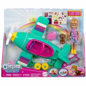 تصویر ست بازی عروسک باربی چلسیا و هواپیما برند barbie Barbie Chelsea Can Be Doll & Plane Playset