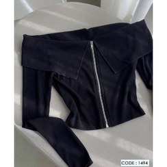 تصویر کراپ زنانه پینترستی جنس فانریپ کبریتی سایز ۳۶ تا ۴۴ 