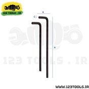 تصویر آلن تکی لایت ژاپن بلند مدل HCM (انواع سایز) - 4 Light Long Arm Allen Wrench HCM-030A HCM-040A HCM-060A HCM-090A HCM-100A HCM-0170A