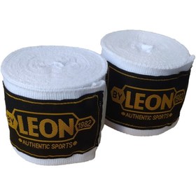 تصویر تجهیزات بوکس سفید Leon Boxing ، Kickbox Muay Thai Hand Bandage 4.5 متر By Leon 1982 