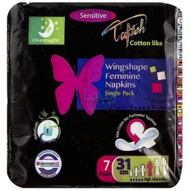تصویر نوار بهداشتی شب تافته مدل Single Pack-1 بسته 7 عددی ا Tafteh Single Pack-1 night Sanitary Pad 7pcs Tafteh Single Pack-1 night Sanitary Pad 7pcs
